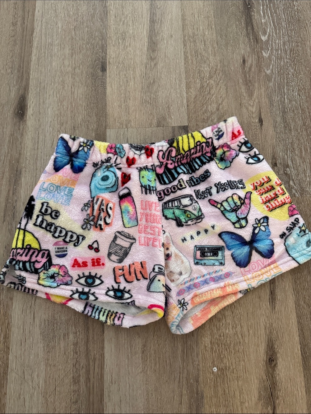 Girls fuzzy pj shorts